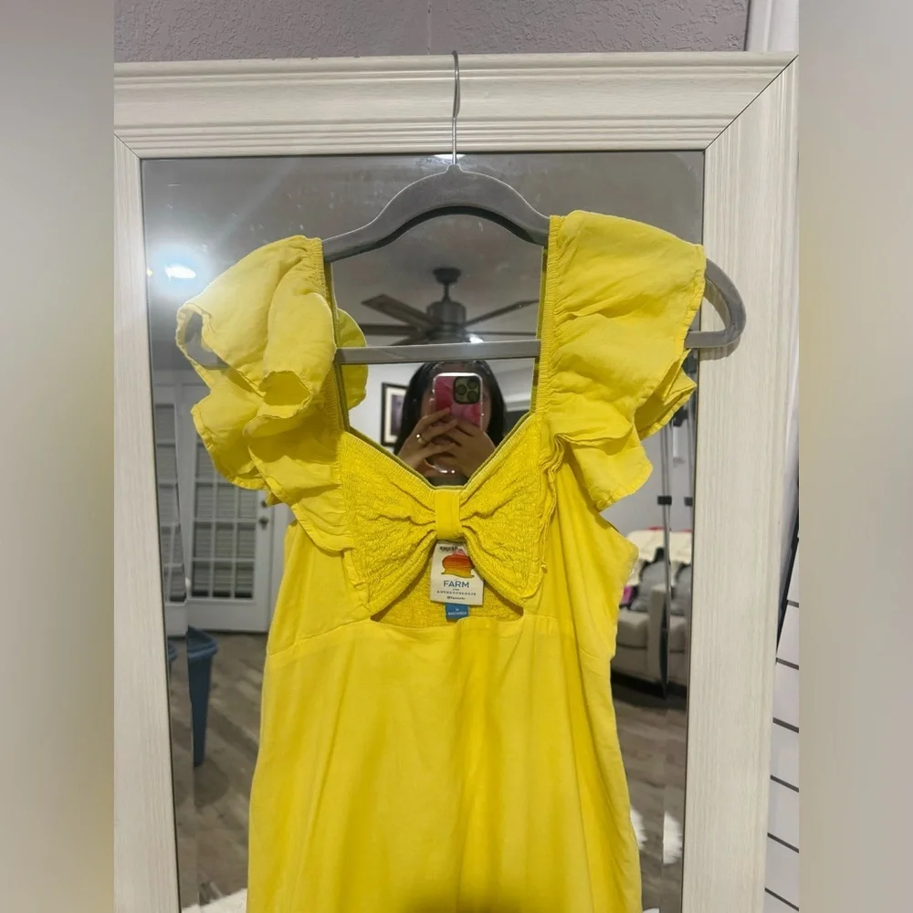 FARM Rio Yellow Ruffle Dress - Picture 4 of 5